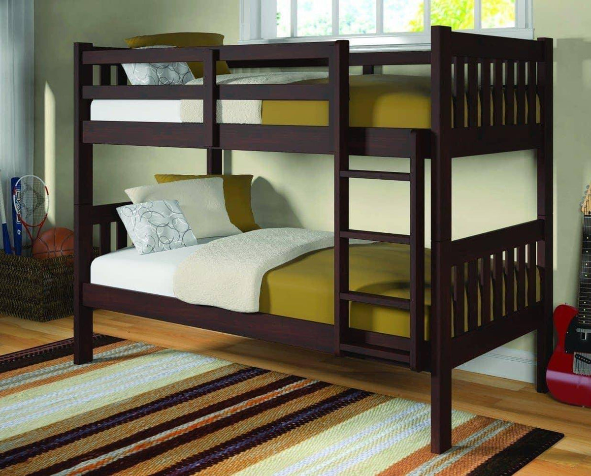 Morgan Modern Cappuccino Bunk Bed Custom Kids Furniture