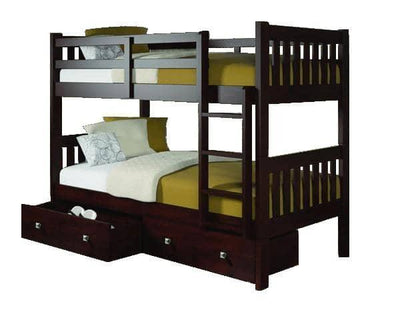 Morgan Modern Cappuccino Bunk Bed with Storage Custom Kids Furniture