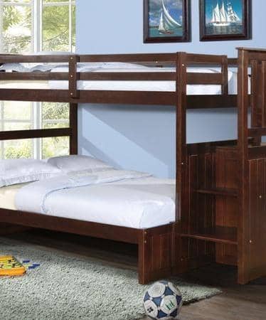 Parker Cappuccino Bunkbed with Stairs Custom Kids Furniture
