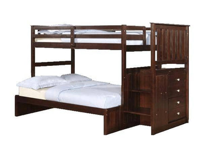 Parker Cappuccino Bunkbed with Stairs Custom Kids Furniture