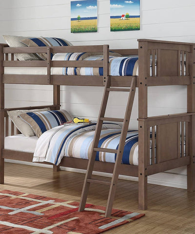 Patrick Grey Twin over Twin Bunk Bed Custom Kids Furniture