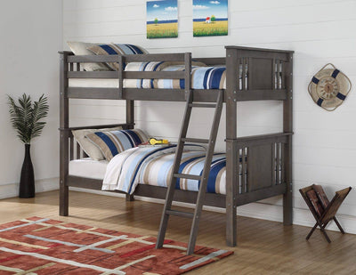 Patrick Grey Twin over Twin Bunk Bed Custom Kids Furniture