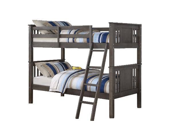 Patrick Grey Twin over Twin Bunk Bed Custom Kids Furniture