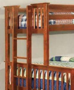 Penelope Twin XL over Queen Oak Captains Bunk Bed Custom Kids Furniture