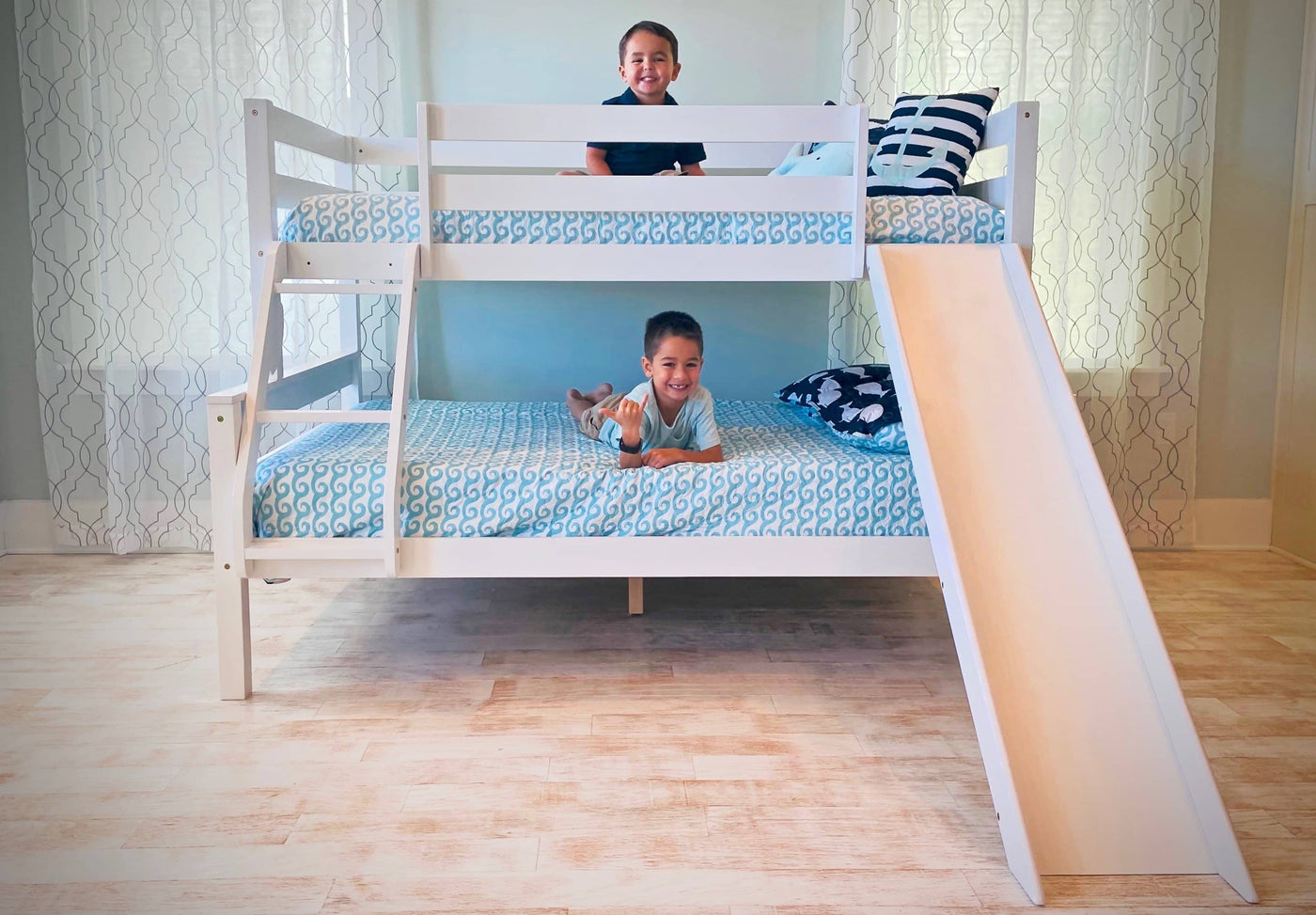 Reese Twin over Full Bunk Bed with Slide Custom Kids Furniture