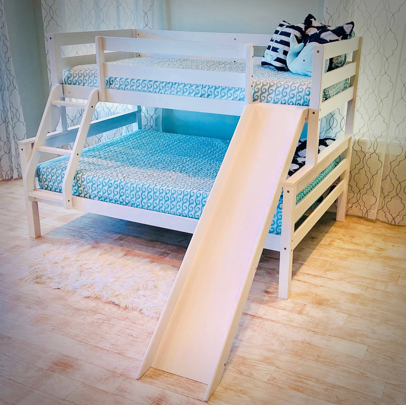 Reese Twin over Full Bunk Bed with Slide Custom Kids Furniture