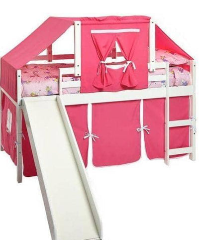 Savannah White Loft Bed with Slide Custom Kids Furniture