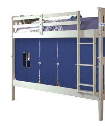 Sawyer White Bunk Bed for Kids with Tent Custom Kids Furniture