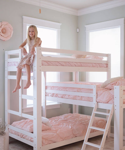 Sydney L-Shaped Triple Bunk Bed in White Custom Kids Furniture