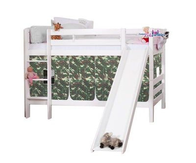 Theodore Bunk Bed with Slide and Tent for Boys Custom Kids Furniture