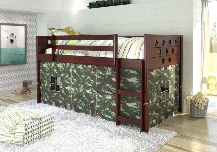 Tristan Loft with Camouflage Tent / Custom Kids Furniture