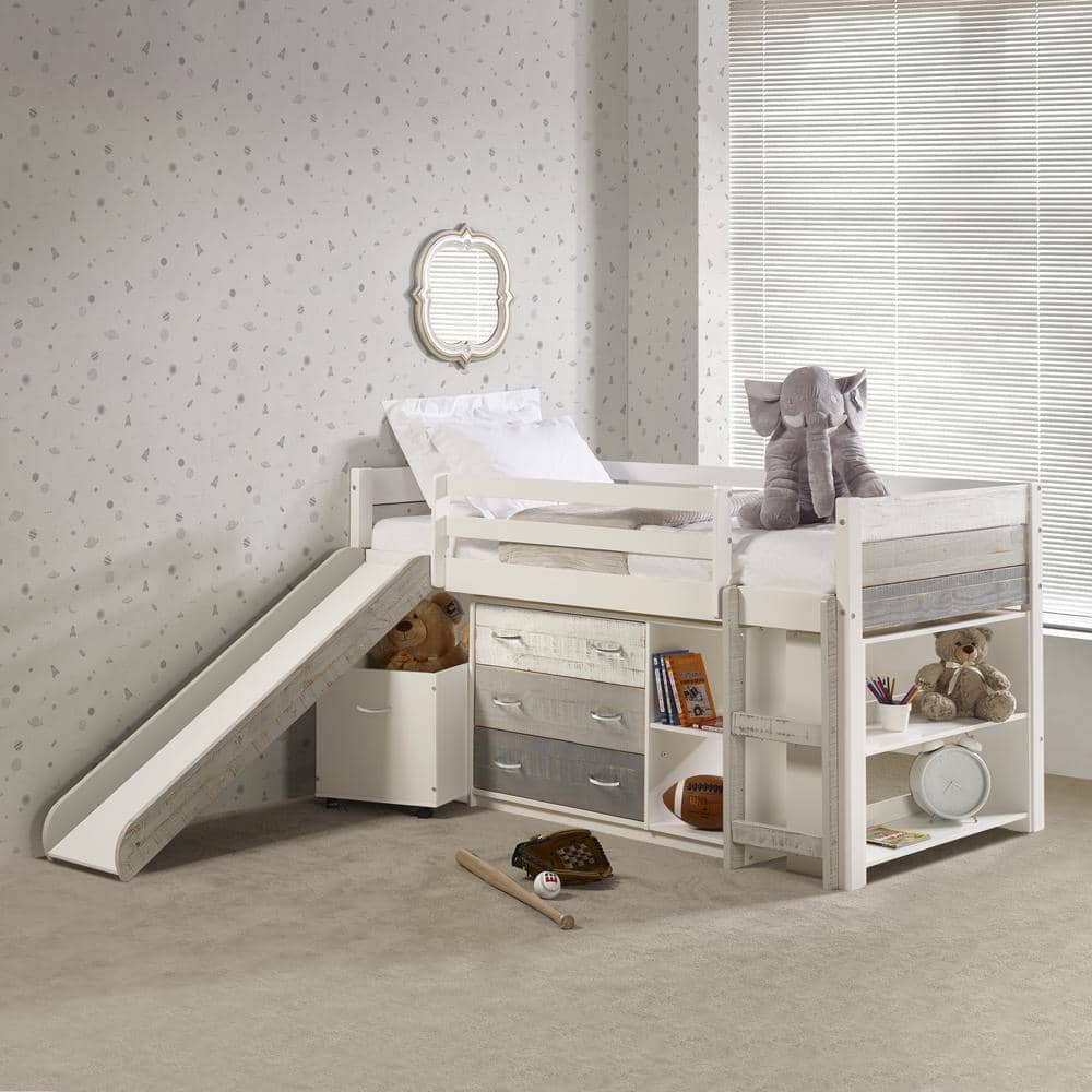 Tyler Loft Bed with Slide and Storage Custom Kids Furniture