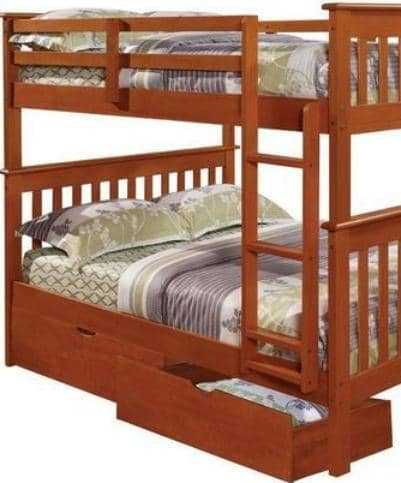Zachary Full Espresso Bunk Beds for Kids with Storage Custom Kids Furniture