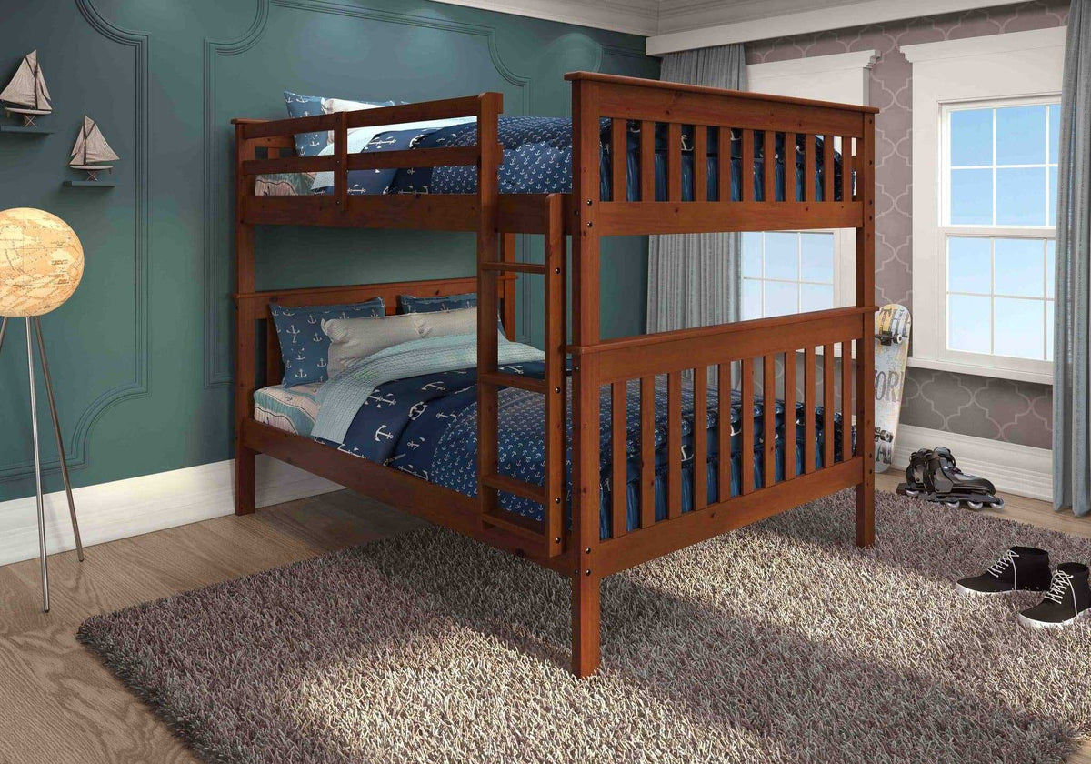 Zachary Full over Full Espresso Bunk Beds Custom Kids Furniture