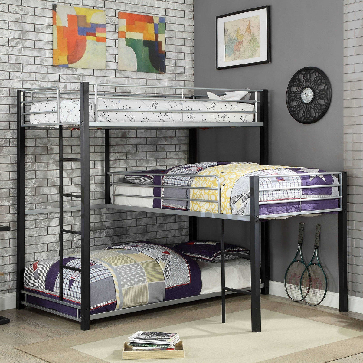 Zak Three Bunk Bed Custom Kids Furniture