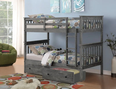 Zoe Modern Bunk Bed with Storage Custom Kids Furniture