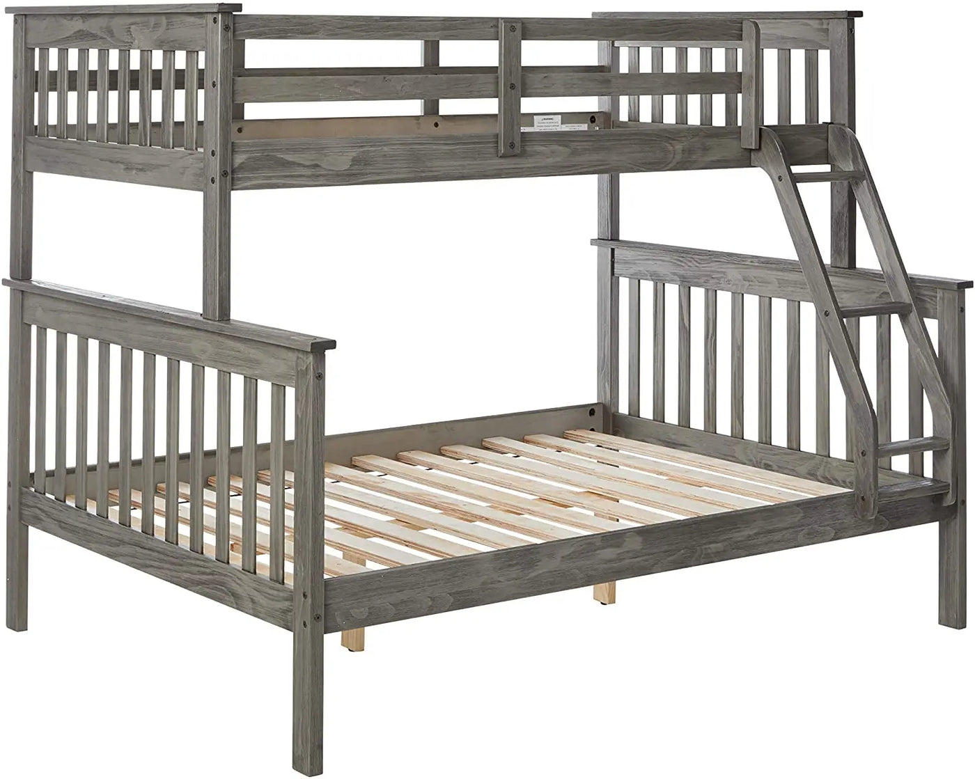 Zoe Twin/Full Gray Bunk Bed Custom Kids Furniture