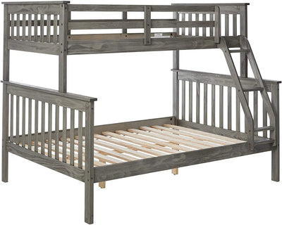 Zoe Twin/Full Gray Bunk Bed Custom Kids Furniture