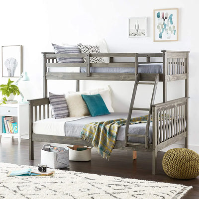 Zoe Twin/Full Gray Bunk Bed Custom Kids Furniture