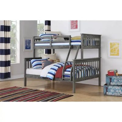 Zoe Twin/Full Gray Bunk Bed with Storage Custom Kids Furniture