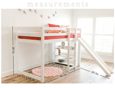 Harper Twin Loft Bed with Slide Custom Kids Furniture